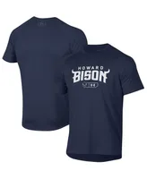 Men's Under Armour Navy Howard Bison Lockup Tech Raglan T-shirt