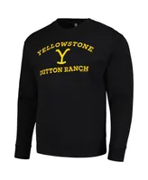 Men's Black Yellowstone Logo Pullover Sweatshirt