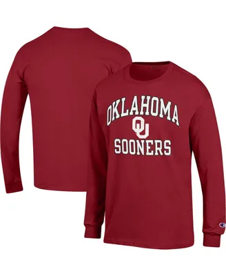 Men's Champion Crimson Oklahoma Sooners High Motor Long Sleeve T-shirt