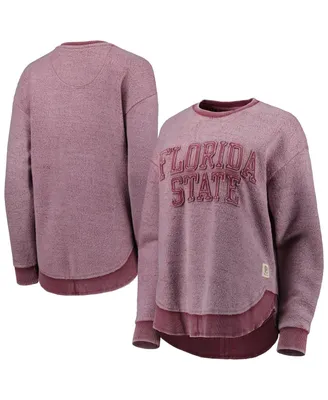 Women's Pressbox Garnet Distressed Florida State Seminoles Ponchoville Pullover Sweatshirt