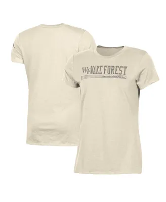 Women's Champion Cream Distressed Wake Forest Demon Deacons Classic T-shirt