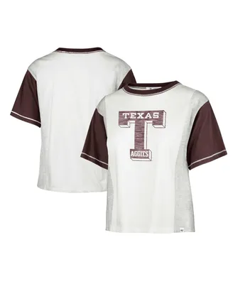 Women's '47 Brand White Distressed Texas A&M Aggies Vault Premier Tilda T-shirt