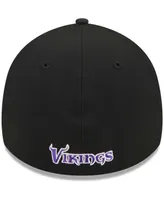 Men's New Era Black Minnesota Vikings Main 39THIRTY Flex Hat