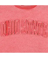 Women's Pressbox Scarlet Distressed Ohio State Buckeyes Ponchoville Pullover Sweatshirt