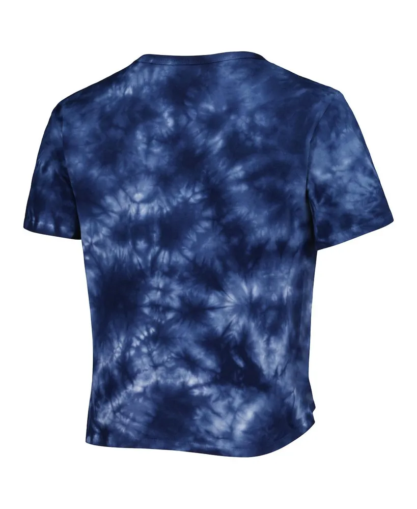 Women's ZooZatz Navy Penn State Nittany Lions Cloud-Dye Cropped T-shirt