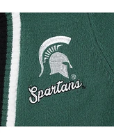 Women's Gameday Couture Green Michigan State Spartans One More Round Tri-Blend Striped Cardigan Sweater