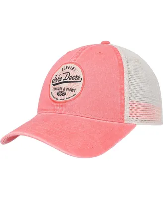 Women's Top of the World Pink John Deere Classic Logo Twill Mesh Trucker Snapback Hat