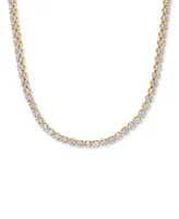 Girls Crew 18k Gold-Plated Crystal Tennis Necklace, 14" + 3" extender