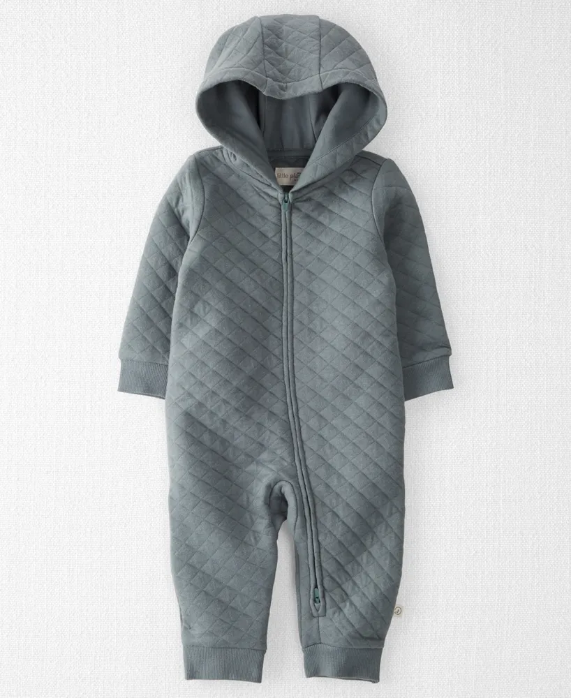 Carter's Little Planet by Carter's Baby Boys or Girls Organic Quilted Double  Knit Hooded Jumpsuit