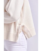 Women's Side Tie Crewneck Sweater