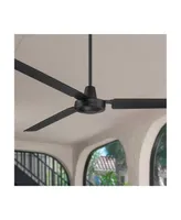 Casa Vieja 72" Velocity Modern Large 3 Blade Indoor Outdoor Ceiling Fan with Wall Control Matte Black Metal Damp Rated Patio Exterior House Home Porch