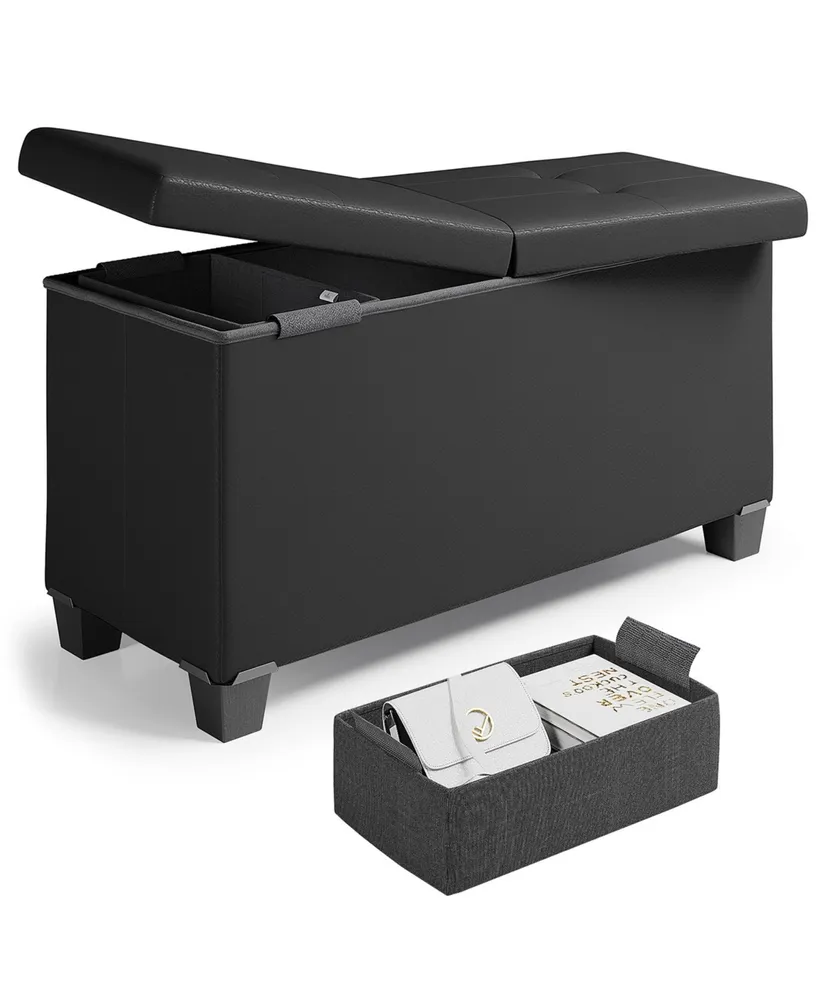 Nestl Inch Ottoman Storage Bench with Bins