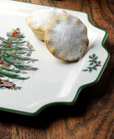 Spode Christmas Tree Square Handled Platter