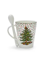 Christmas Tree Polka Dot Mug & Spoon Set