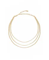 Ettika Triple Flex Snake Chain Layered 18K Gold Plated Necklace