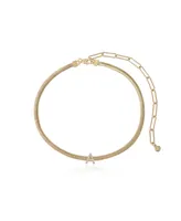 Ettika Initial Herringbone 18K Gold Plated Necklace