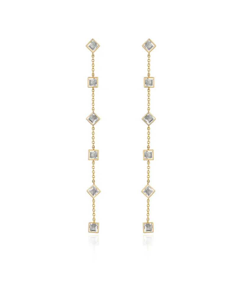 Ettika Geometric Linear 18K Gold Plated Earrings