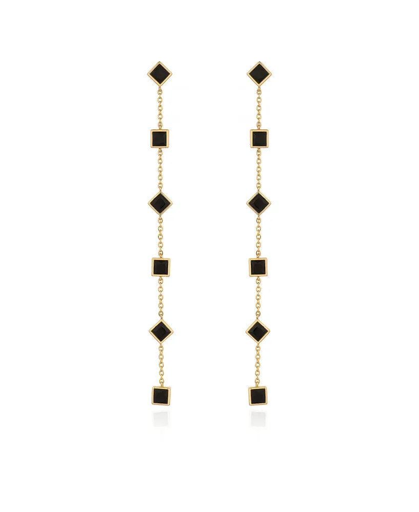 Ettika Geometric Linear 18K Gold Plated Earrings