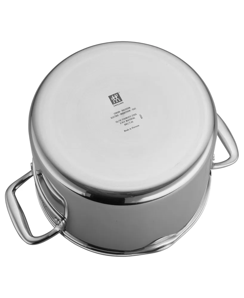 Zwilling Clad Cfx 8-Qt. Stock Pot with Strainer Lid and Pouring Spouts