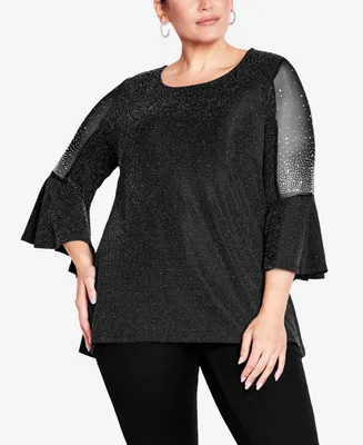 Avenue Plus Take Me Out Flare Sleeve Top