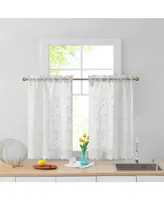 Hlc.me Joyce Lace Sheer Kitchen Cafe Curtain Tiers for Small Windows, Kitchen & Bathroom