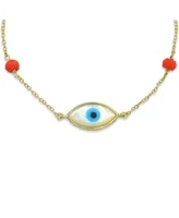 Bling Jewelry Protection Good Luck Amulet Turkish Spiritual Evil Eye Bracelet For Women Yellow Gold Plated Sterling Silver Adjustable 7 Inch