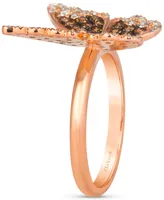 Le Vian Ombre Chocolate Ombre Diamond & Vanilla Diamond Butterfly Ring (3/4 ct. t.w.) in 14k Rose Gold