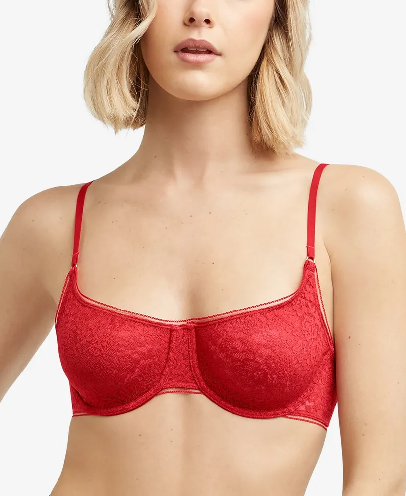 Maidenform Pure Comfort Lace Bra, Stretchy Underwire Demi Bra, Convertible  Lace Underwire Bra for Everyday Comfort