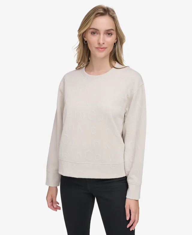 Calvin Klein Foil-sliced Monogram Logo Sweatshirt in Black