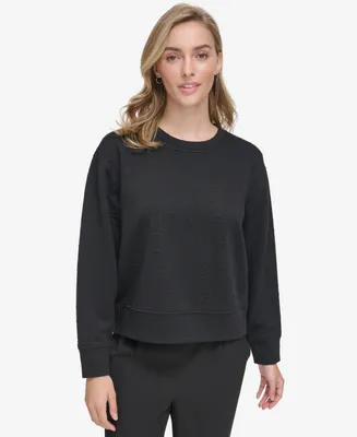 Calvin Klein Women's Cropped Logo Jacquard Sweatshirt