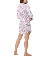 Ink+Ivy Women's Long Sleeve Notch Collar Sleepshirt Nightgown