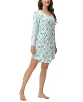 Ink+Ivy Women's Long Sleeve Henley Sleepshirt Nightgown