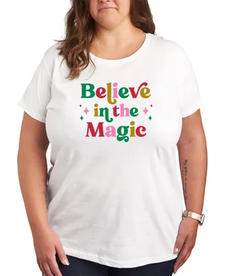 Air Waves Trendy Plus Believe the Magic Graphic T-shirt