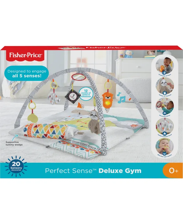 Fisher Price Littlest Gamer Tummy Wedge, Sensory Tummy Time Baby Toy -  Multi