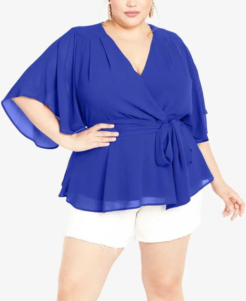 City Chic Plus Elegant Wrap Top