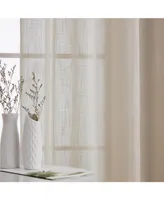 Hlc.me Abbey Faux Linen Textured Semi Sheer Privacy Light Filtering Transparent Thick Half Short Grommet Curtain Valance Topper for Small Windows