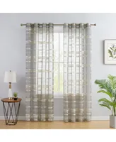 Hlc.me Broadway Stripe Decorative Semi Sheer Light Filtering Grommet Window Treatment Curtain Drapery Panels for Bedroom & Living Room