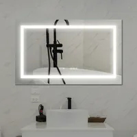 Simplie Fun Led Bathroom Vanity Mirror, 40 X 24 Inch, Anti Fog, Night Light, Time, Temperature, Dimmable