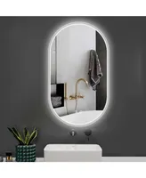 Simplie Fun 32x20 Inch Bathroom Mirror With Lights, Anti Fog Dimmable Led Mirror For Wall Touch Control