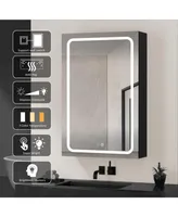Simplie Fun 60x30 Inch Led Bathroom Medicine Cabinet Surface Mount Double Door Lighted Medicine Cabinet