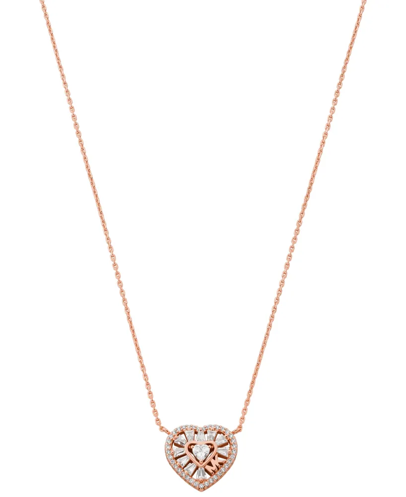 Michael Kors Silver Cubic Zirconia Disc Necklace | 0134024 | Beaverbrooks  the Jewellers