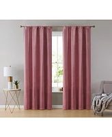 Hlc.me Lopez Velvet Premium Soft Light Filtering Back Tab Rod Pocket Window Treatment Curtain Drapery Panels for Bedroom & Living Room