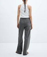 Mango Women's Elastic Waist Wideleg Pants
