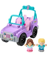 Fisher Price Little People Barbie Beach Cruiser Toy Car with Music 2 Figures for Toddlers - Multi