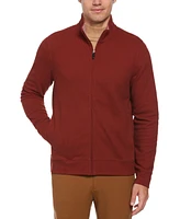 Perry Ellis Men's Waffle-Knit Full-Zip Sweater