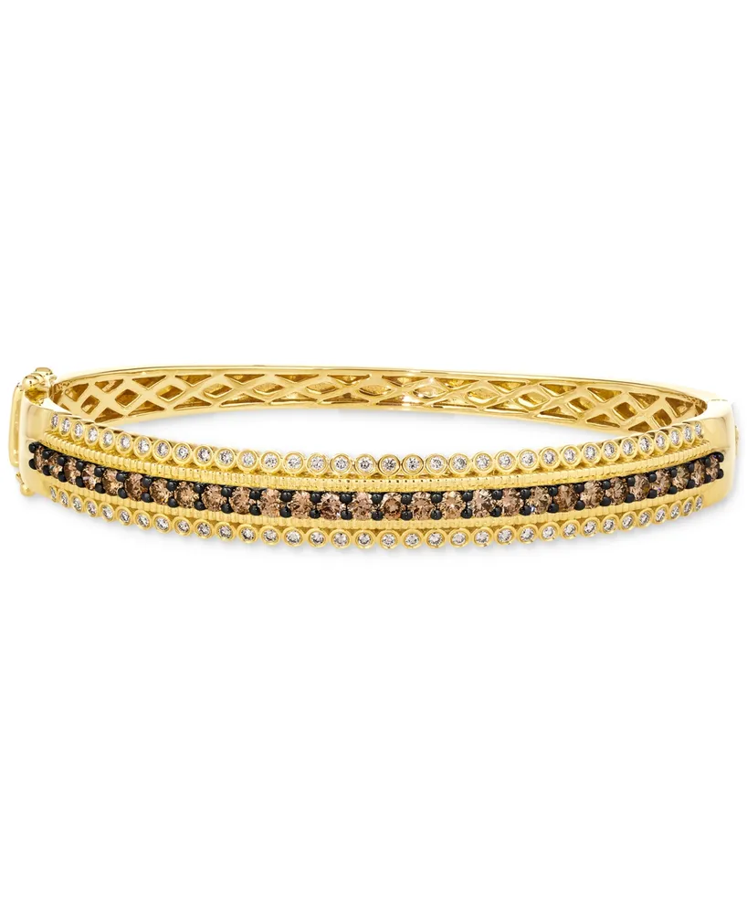 Le Vian Ombre Chocolate Ombre Diamond Skinny Bangle Bracelet (1-1/2 ct.  t.w.) in 14k Rose Gold | MainPlace Mall