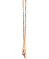 Le Vian Chocolate Ombre Diamond Whale Tail 19" Adjustable Pendant Necklace (1/5 ct. t.w.) in 14k Rose Gold