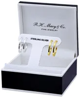 Giani Bernini 2-Pc. Set Polished Hoop Earrings in Sterling Silver & 18k Gold-Plate, 1", Created for Macy's - Two