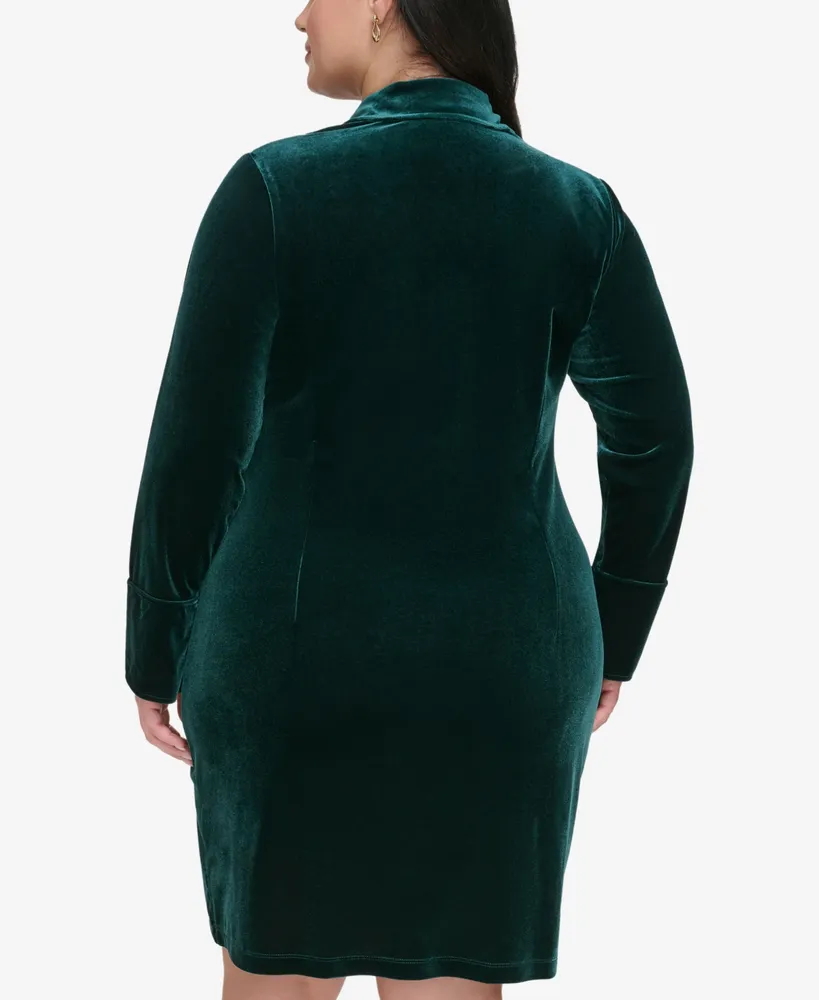 Calvin Klein Plus Size Velvet Twist-Front Sheath Dress