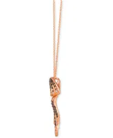 Le Vian Chocolatier Chocolate Ombre Diamond & Chocolate Diamond Jellyfish 20" Adjustable Pendant Necklace (3/8 ct. t.w) in 14k Rose Gold